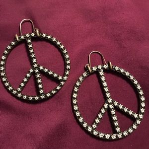 Lucky Brand peace sign pierced earrings
